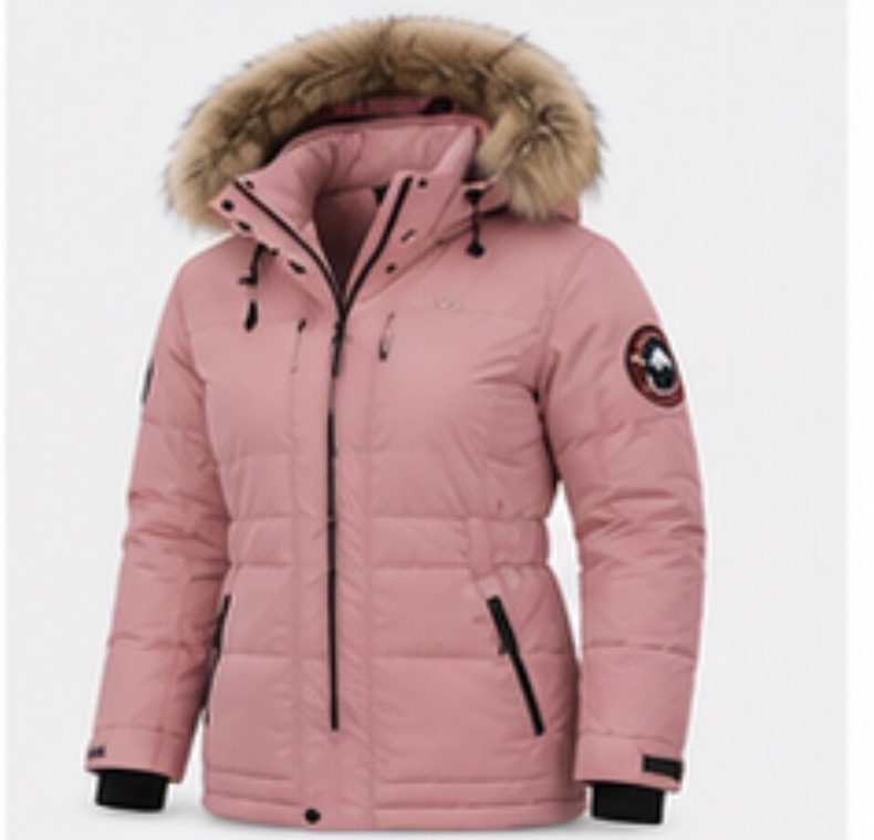 Aurora Puffer — Rose — winter jacket