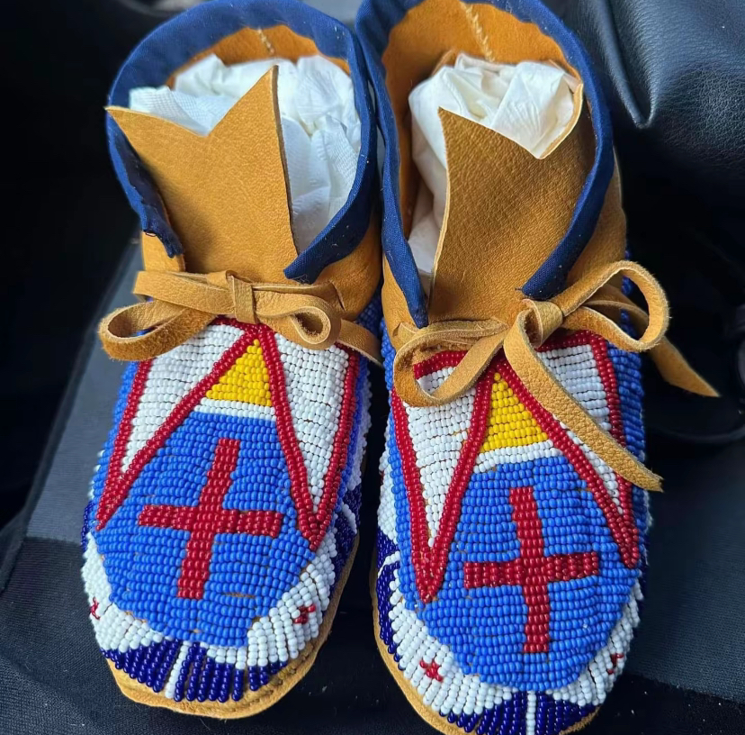 Azure Cross Highback handmade moccasins