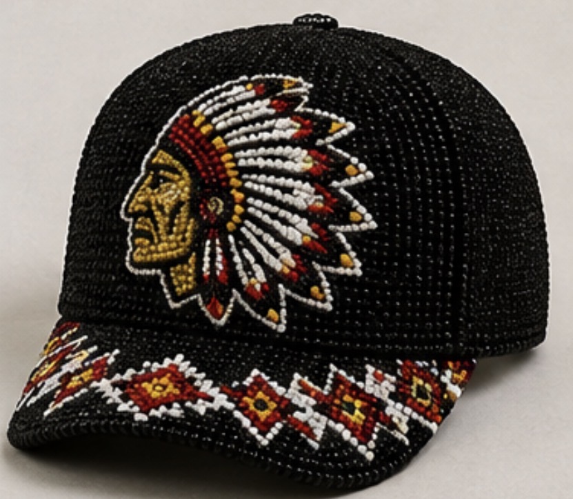 Chief Headdress Cap — hand-beaded cap