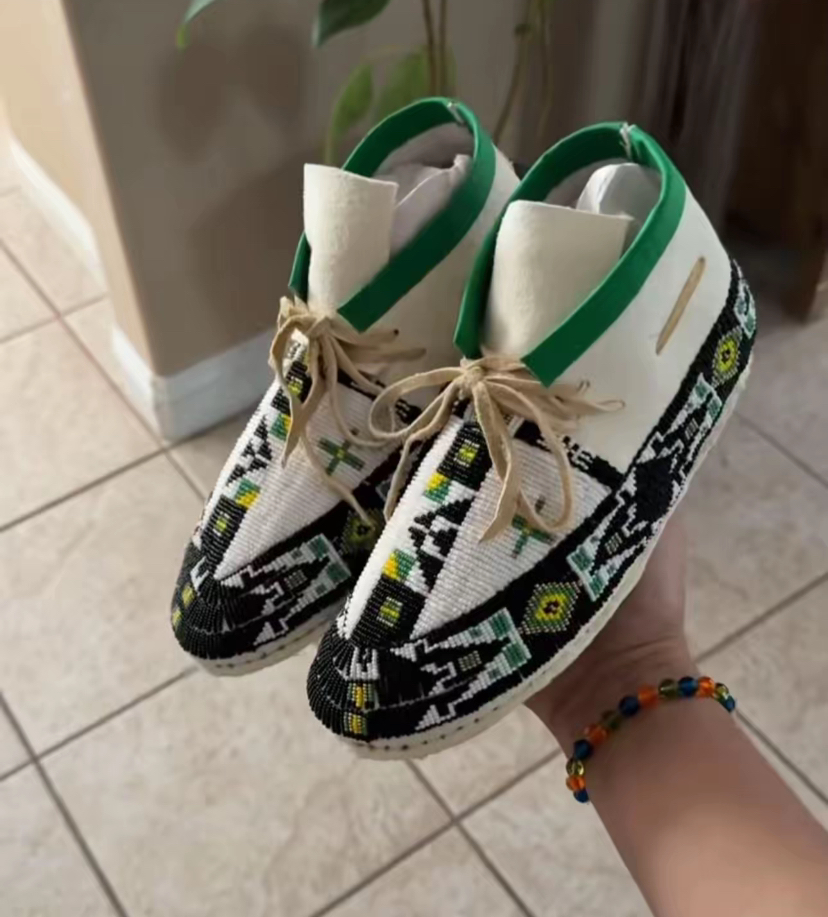 Evergreen Frost handmade moccasins