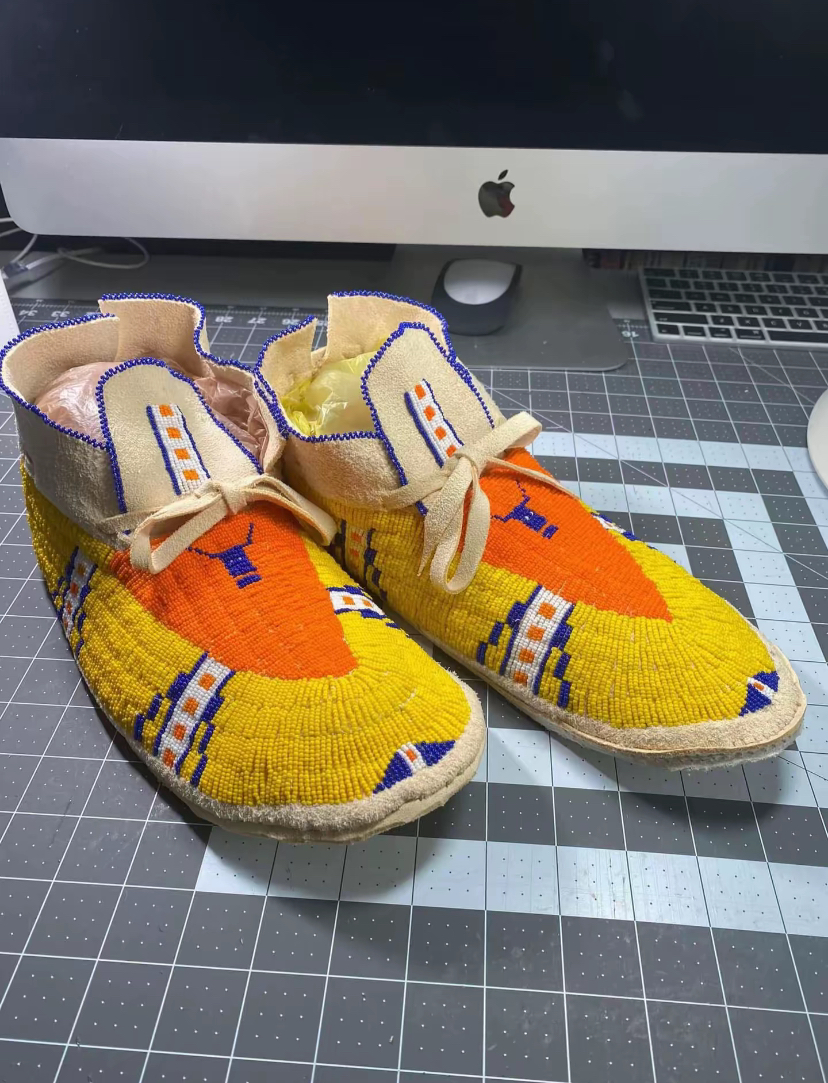 Golden Sun Ankle Wrap handmade moccasins