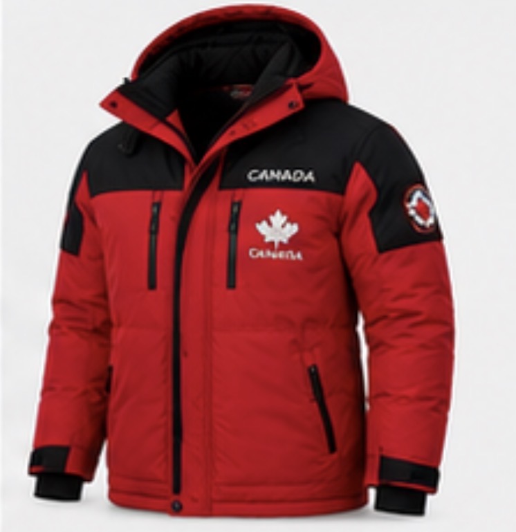 Maple Team Puffer — Red — winter jacket