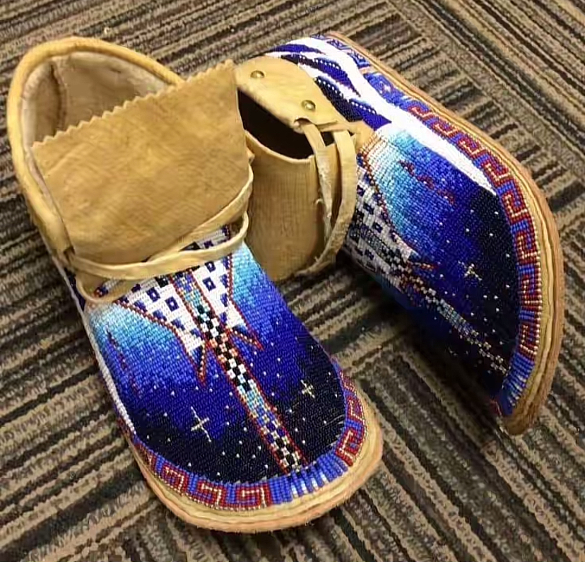 Midnight Starburst handmade moccasins