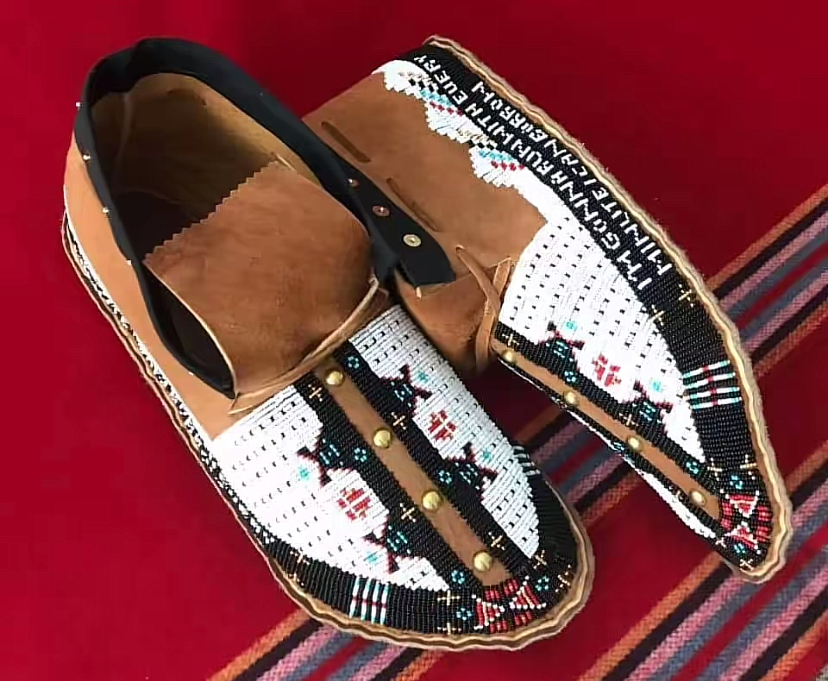 Prairie Stud Slip-On handmade moccasins