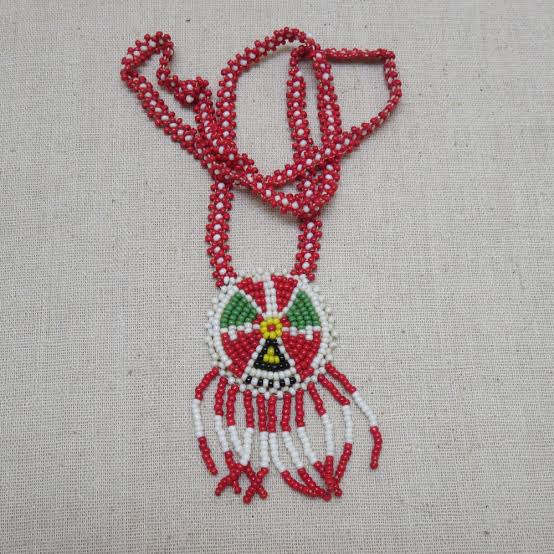 Red Rosette Fringe Medallion